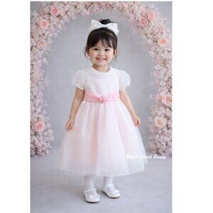 Joan Calabrese Soft Pink Flower Girl Dress
